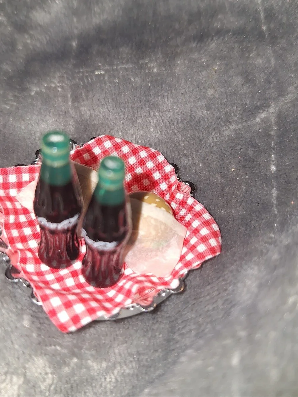Vintage Minature Coke & Burgers~1998 Coca-Cola Car Hop Waitress Barbie~Dollhouse